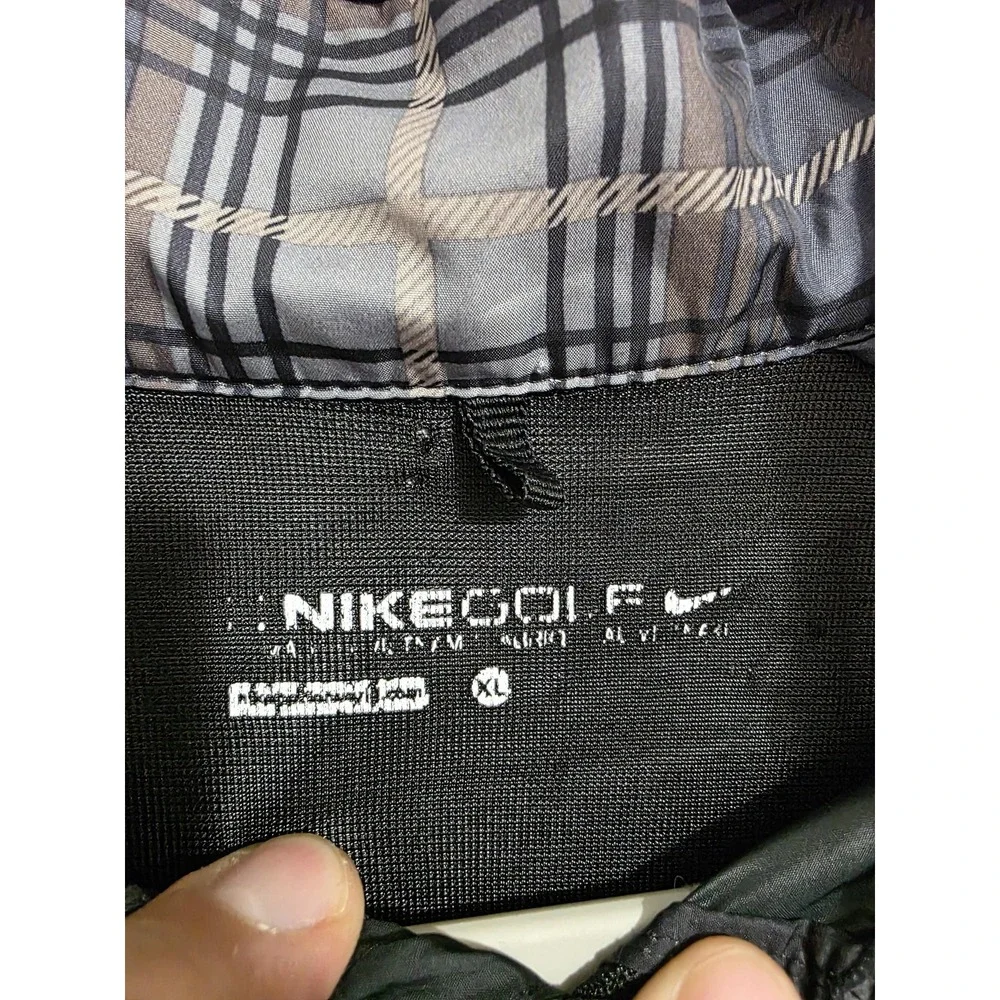 Nike Golf Jacket Mens XL Black Gray Half Zip Windbreaker 582787-010 Reflective